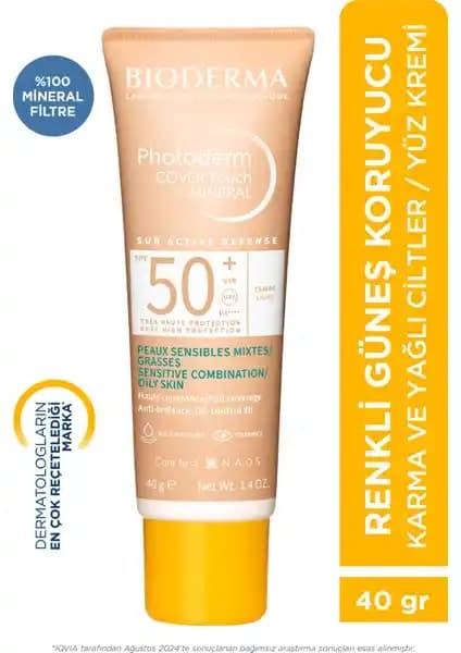 Bioderma Photoderm Cover Touch SPF50+ Light Karma Ciltler İçin Yüksek Koruma ve Kapatıcı Güneş Kremi