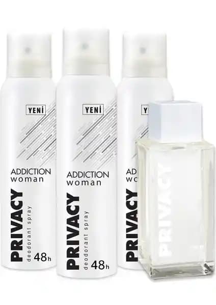 Privacy Woman Addiction EDT ve Deodorant Seti: Günlük Kullanım İçin Şık ve Güvenilir Kadın Parfümü ve Deodorantı