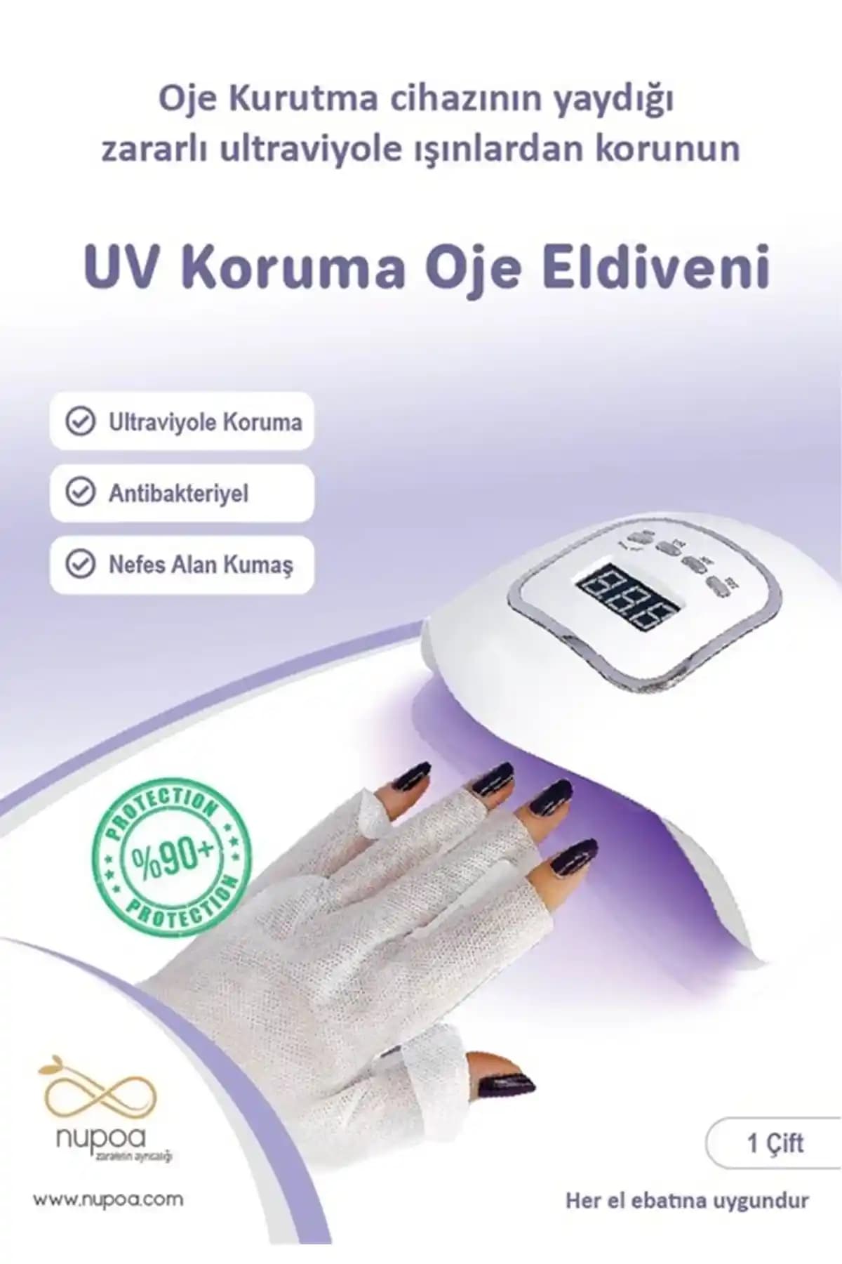 Nupoa UV Koruyucu Kalıcı Oje Eldiveni Profesyonel ve Ev Kullanımı İçin Güvenli Koruyucu