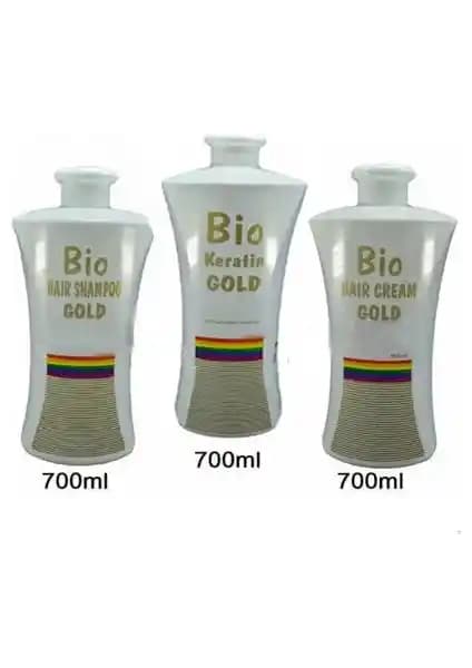 Bio Keratin Gold Kalıcı Brezilya Fönü 3'lü Set ile Saçlarınızı Güçlendirin ve Düzleştirin