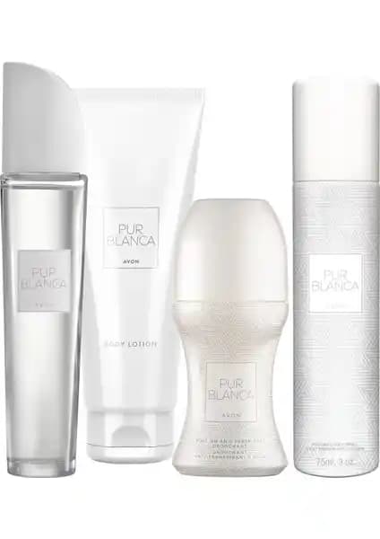 Avon Pur Blanca Edt 4'lü Kadın Parfüm Seti Zarif ve Çekici Aromalarla Günlük Kullanım İçin