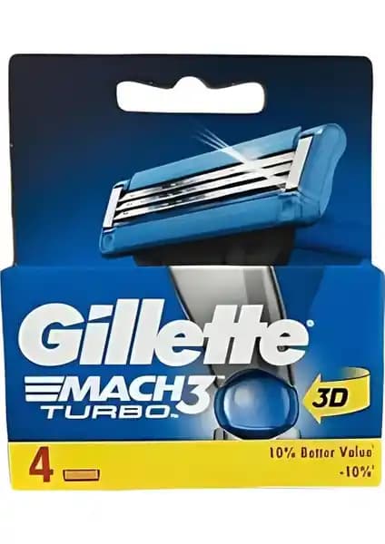 Gillette Mach 3 Turbo 3D 4'ler: Yüksek Performanslı ve Konforlu Traş Deneyimi